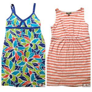 Tommy Bahama Womens Misses Swim Cover Dress Set Of 2 Medium Floral And Stripe